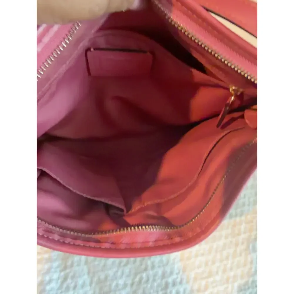 Coach Signature File Crossbody Bag Brown Pink